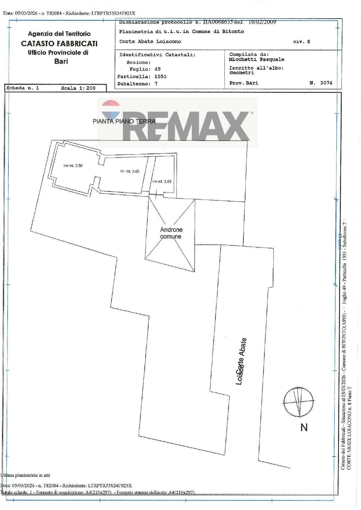 Pianta 2D - Trilocale Corte Abbate Loiacono
 
8, Bitonto - planimetria 1