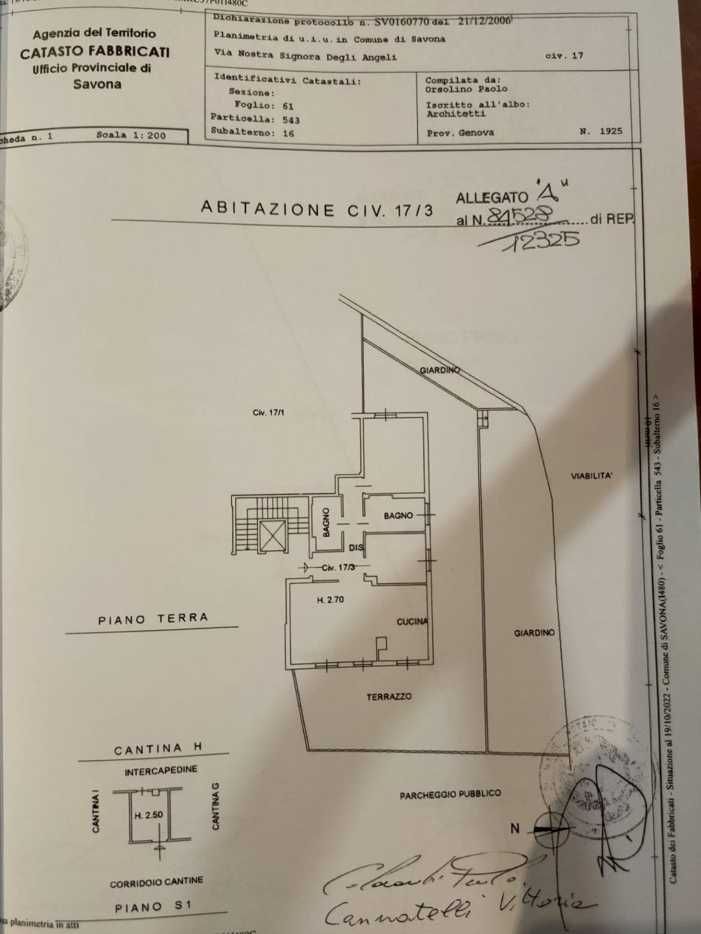 Foto 53 - Quadrilocale VIA NOSTRA SIGNORA DEGLI ANGELI, Savona - planimetria 1