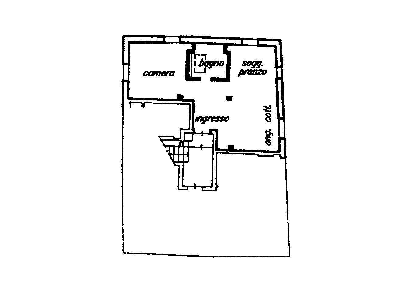Attico via Drapperie, Bologna (zona Centro Storico) - planimetria 1