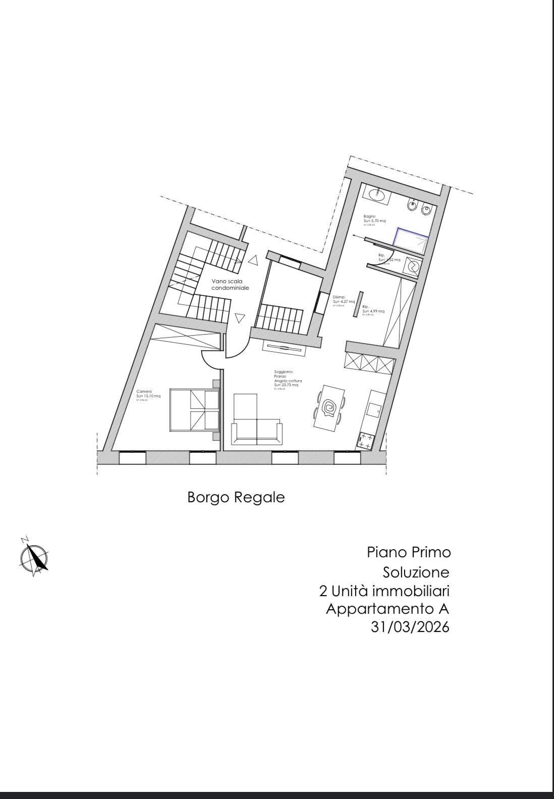 Foto 4 - Appartamento Borgo Regale, Parma - planimetria 1
