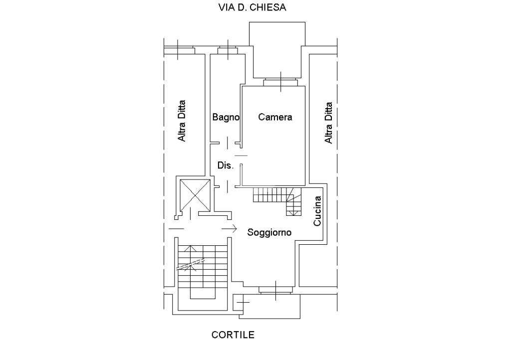 Quadrilocale Via Damiano Chiesa, Nichelino - planimetria 1