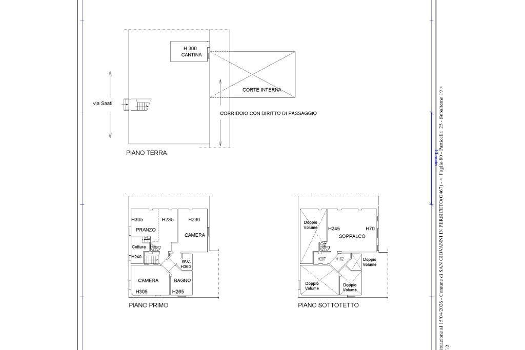Three-room apartment Via Saati, San Giovanni in Persiceto - floor plans 1