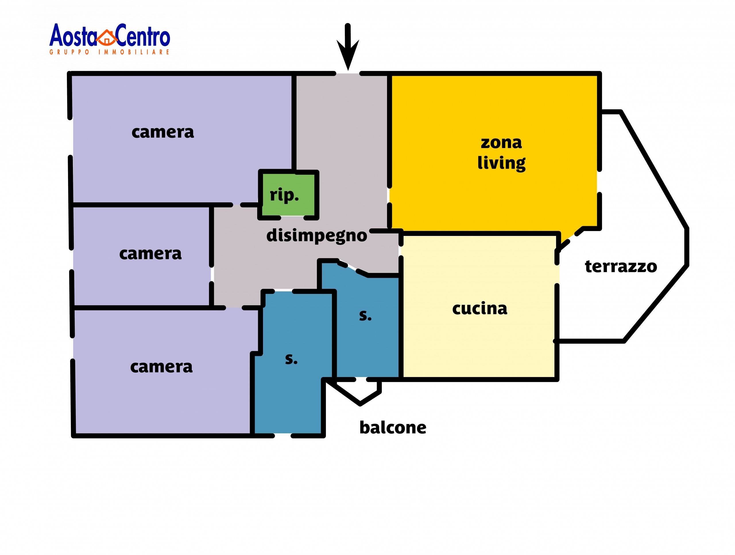 Foto 20 - Quadrilocale Via Volontari del Sangue
 
9, Aosta - planimetria 1