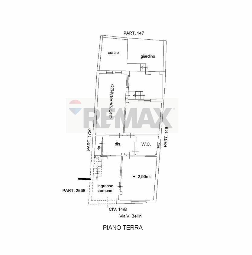 Pianta 2D - Trilocale via Bellini
 
14/b, Nicolosi - planimetria 1