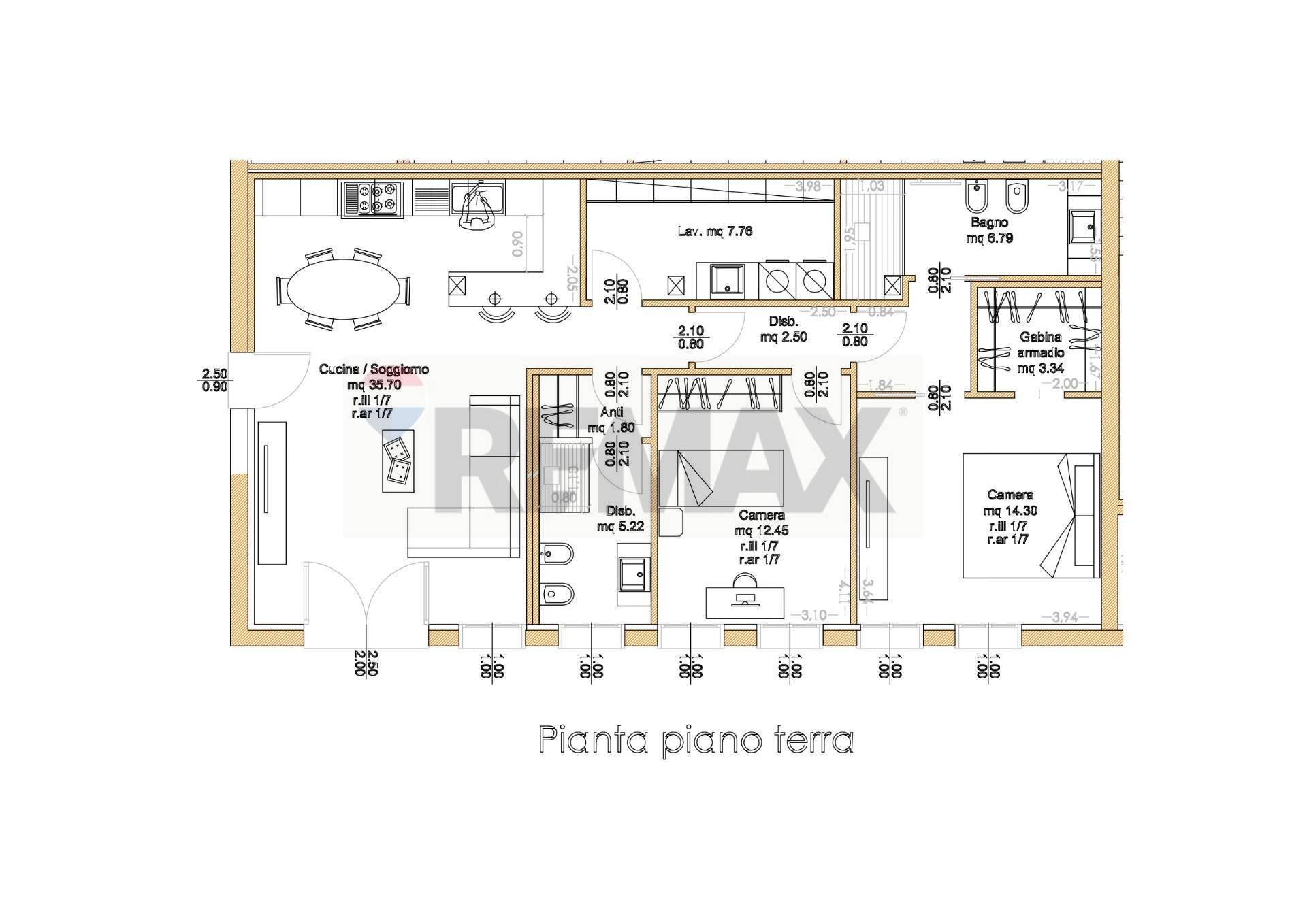 Pianta 2D - Three-room apartment Via Mantova
 
175, Cerea - floor plans 1