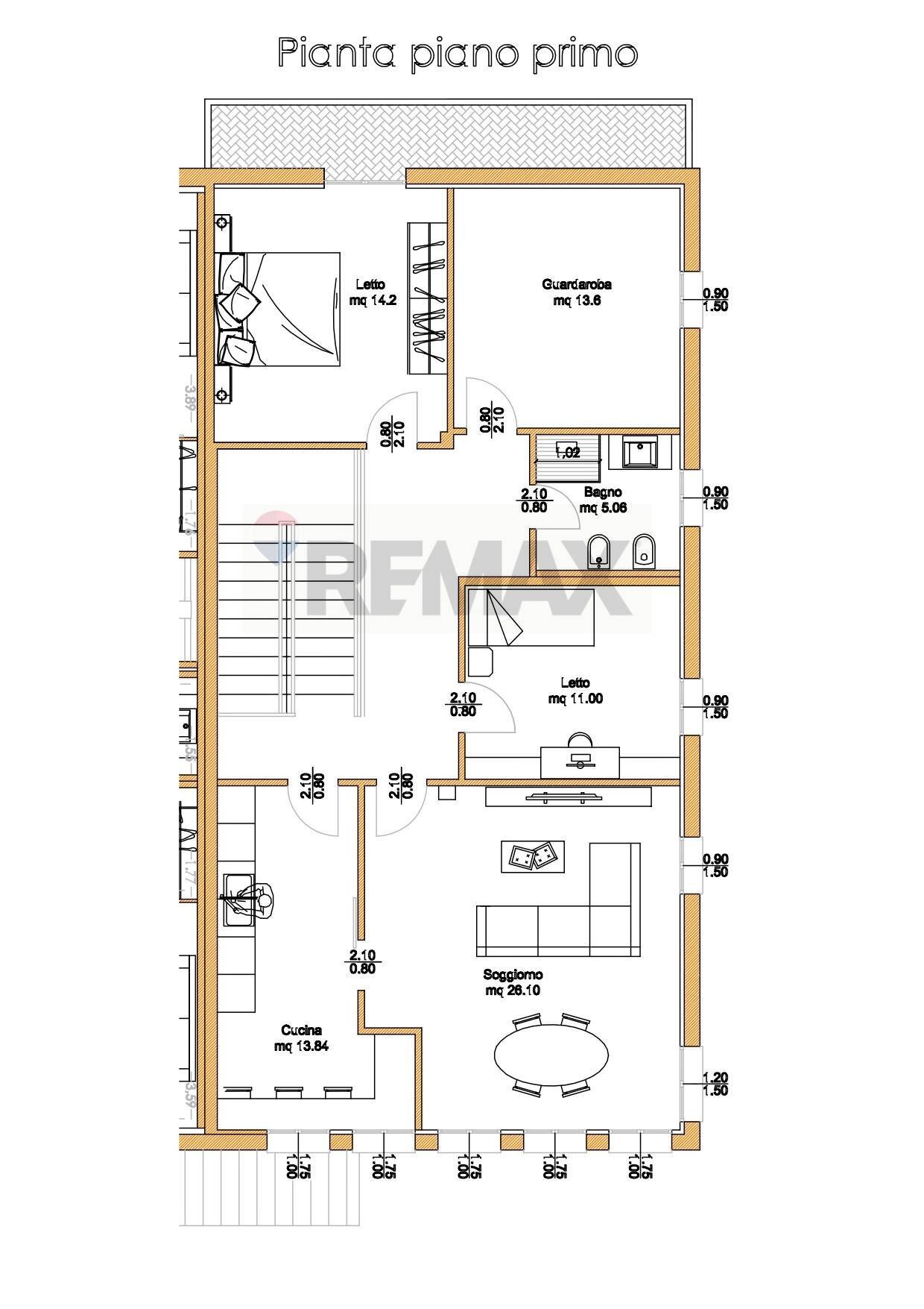 Pianta 2D - Quadrilocale Via Mantova
 
175, Cerea - planimetria 1