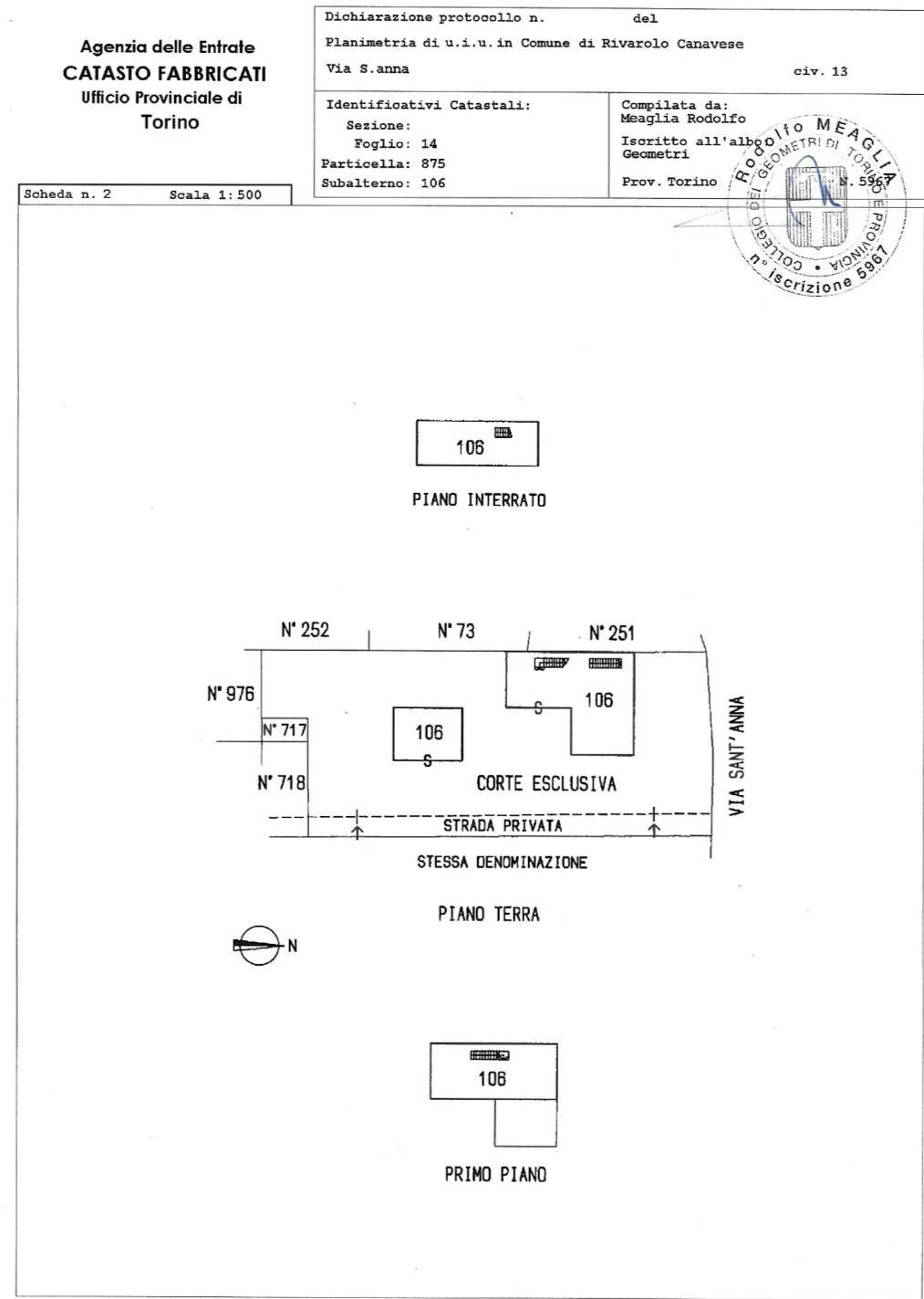 Foto 8 - Villa Via Sant'Anna
 
13, Rivarolo Canavese - planimetria 1