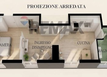 Pianta 3D - Bilocale Corso Novara
92, Napoli - foto 1