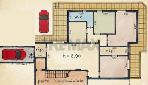 Pianta 2D - Appartamento Via San Roberto Bellarminio
 
53, Ragusa - planimetria 1