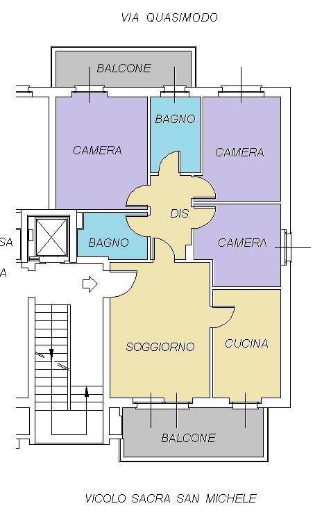 Appartamento vicolo Sacra San Michele, 6, Orbassano - planimetria 1