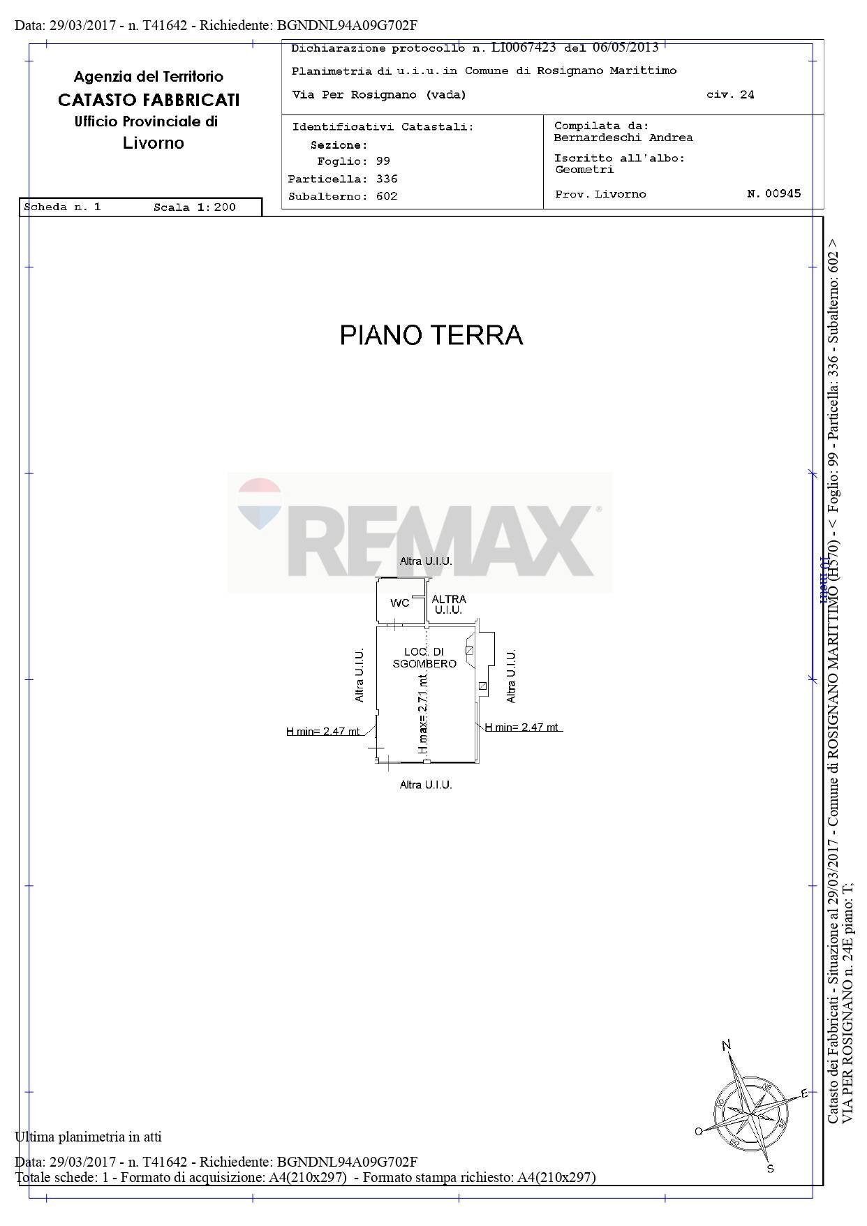 Pianta 2D - Villa Via per Rosignano
 
24, Rosignano Marittimo - planimetria 1