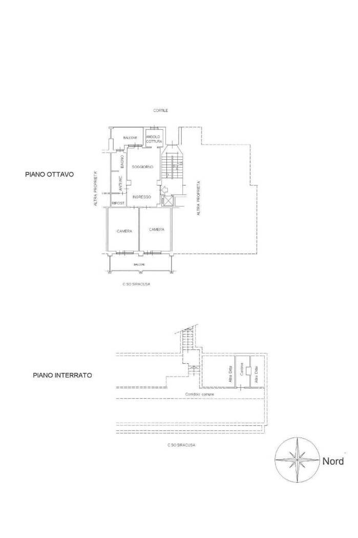 Three-room apartment corso Siracusa, Torino (neighborhood Santa Rita) - floor plans 1