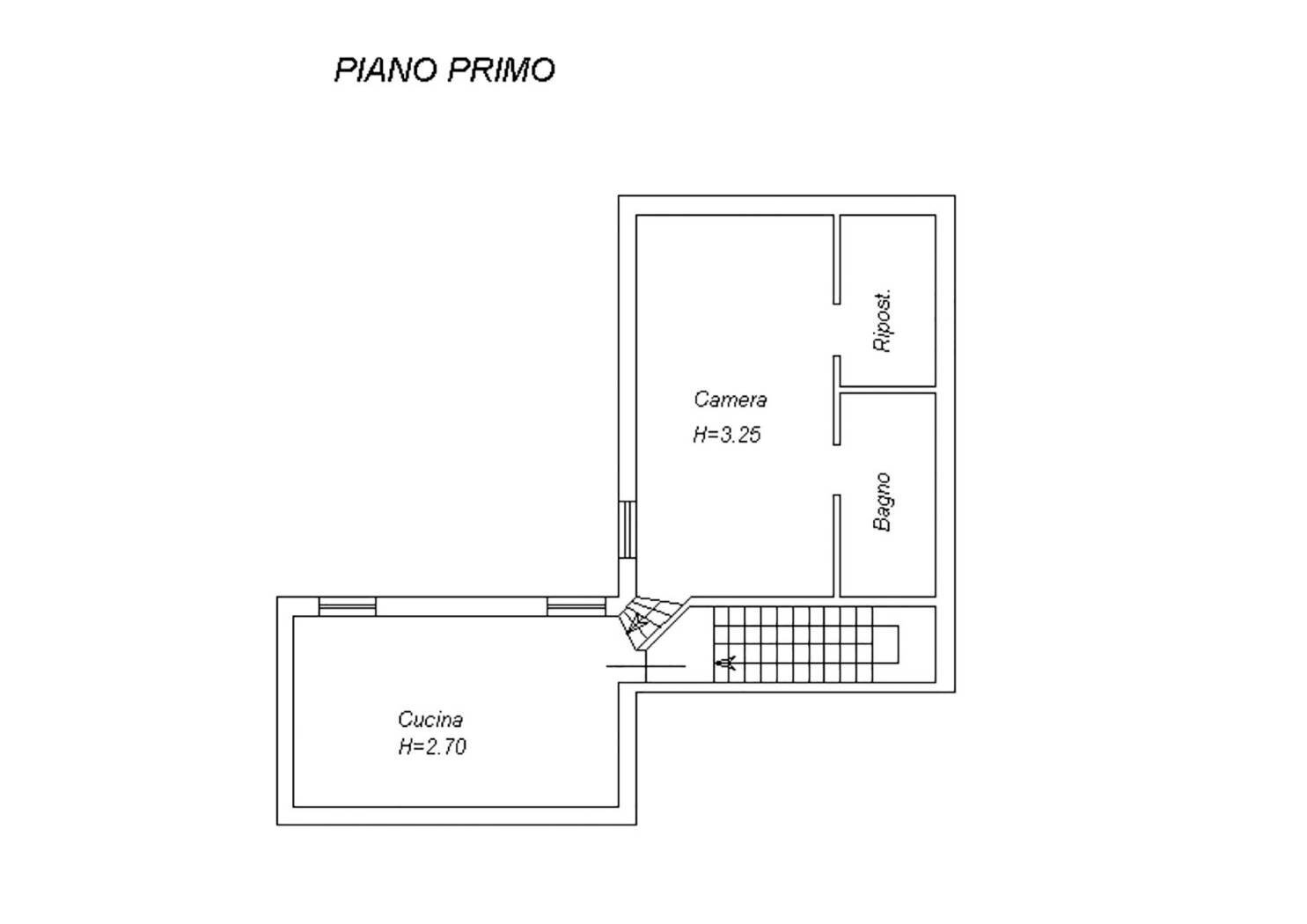 Bilocale via Massimo d'Azeglio, Bologna (zona Costa Saragozza) - planimetria 1
