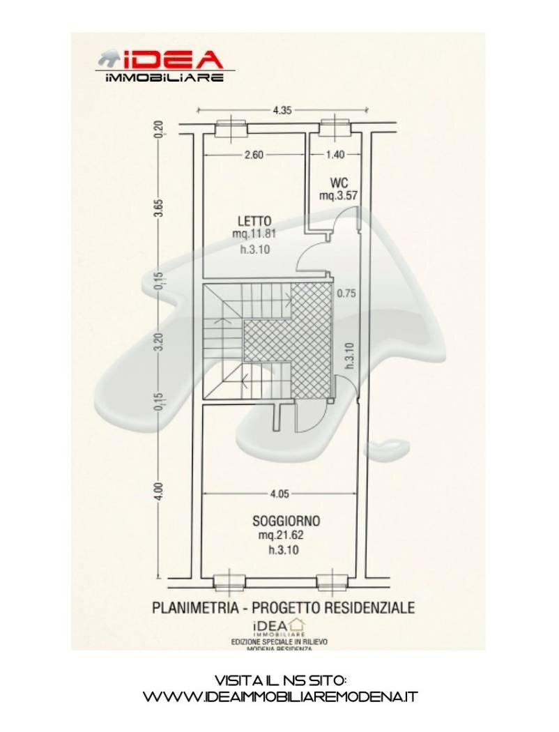 Bilocale via Tre Re, Modena (zona Centro Storico) - planimetria 1