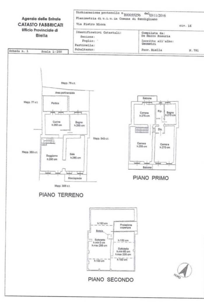 Villa a Schiera via Pietro Micca, 16, Sandigliano - planimetria 1