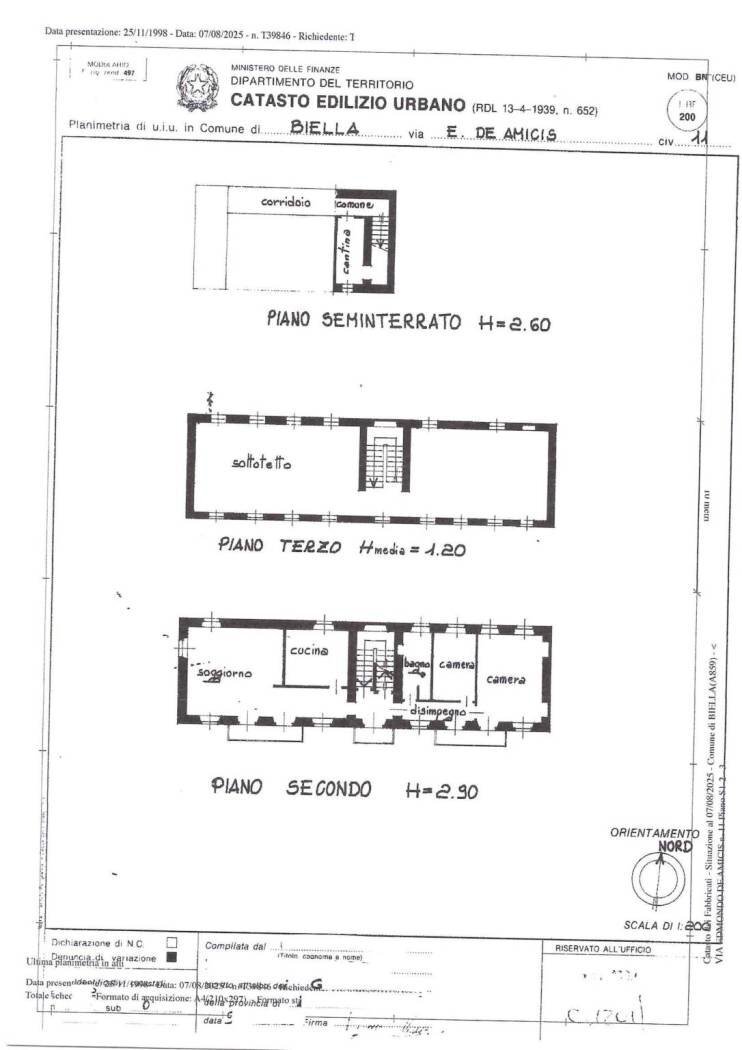 Appartamento via Edmondo De Amicis, 11, frazione Chiavazza, Biella - planimetria 1