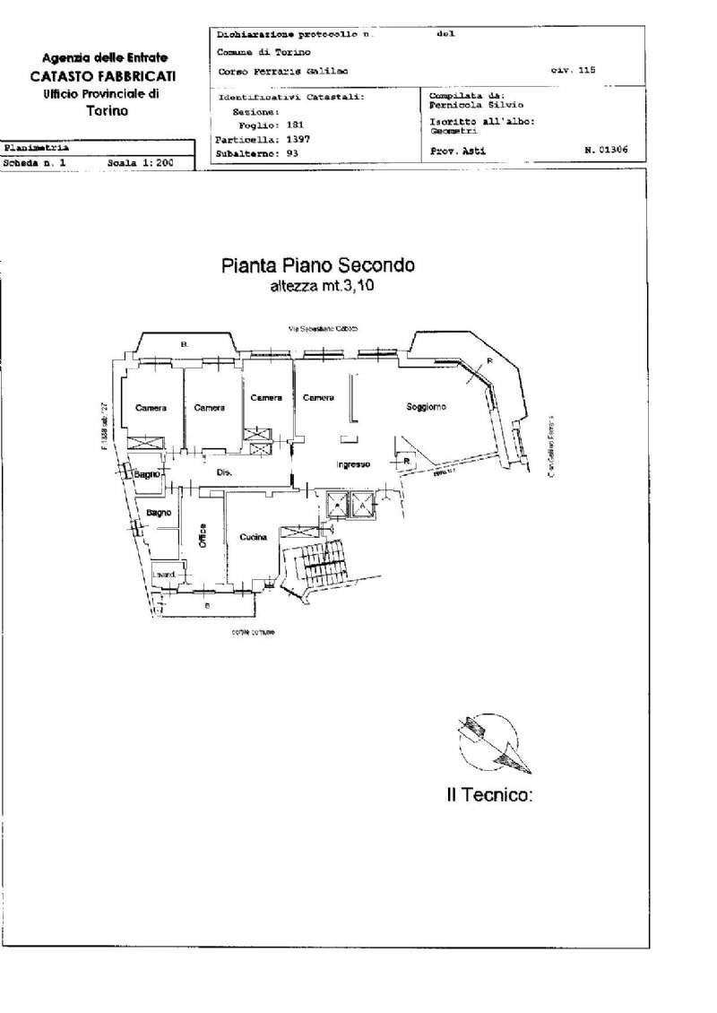 pianta - Appartamento corso Galileo Ferraris, 115, Torino (zona Crocetta) - planimetria 1