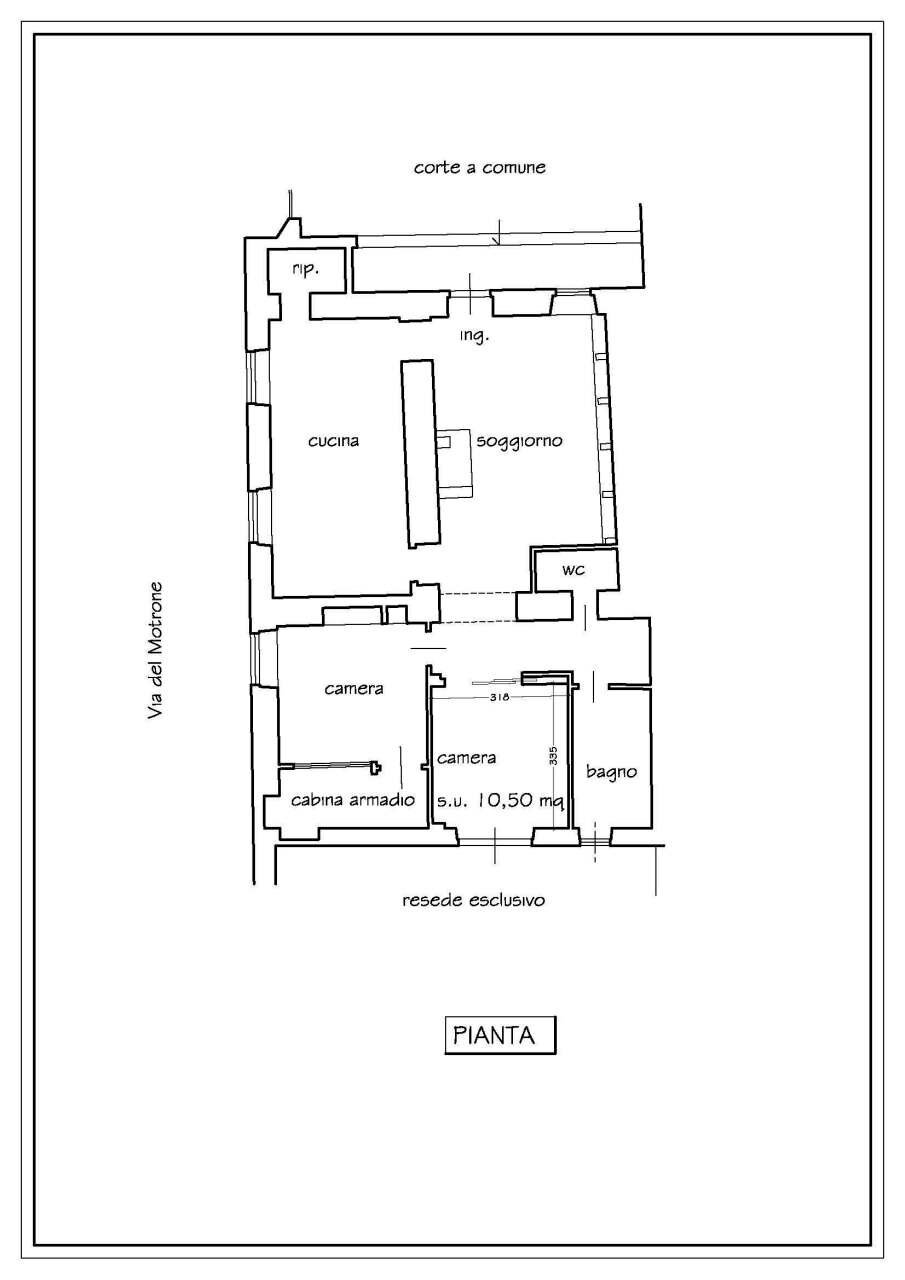 Stato di progetto Targioni Via del Motrone - A4 sc - Quadrilocale Via del Motrone, Firenze - planimetria 1