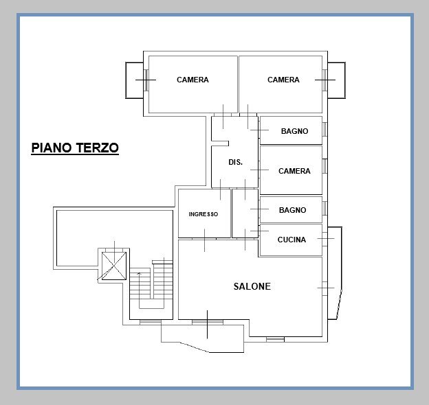 DISEGNO APPARTAMENTO.png - Quadrilocale Via XXV Aprile, Brescia - planimetria 1