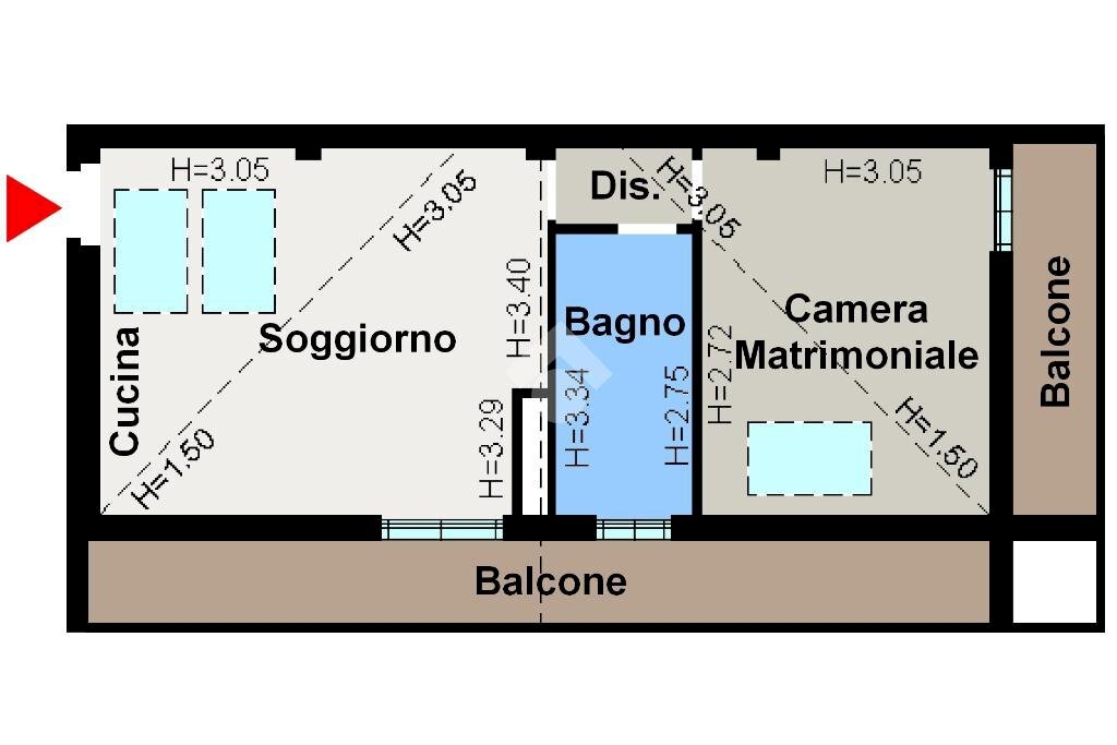 Bilocale Via Ticino, Carugate - planimetria 1