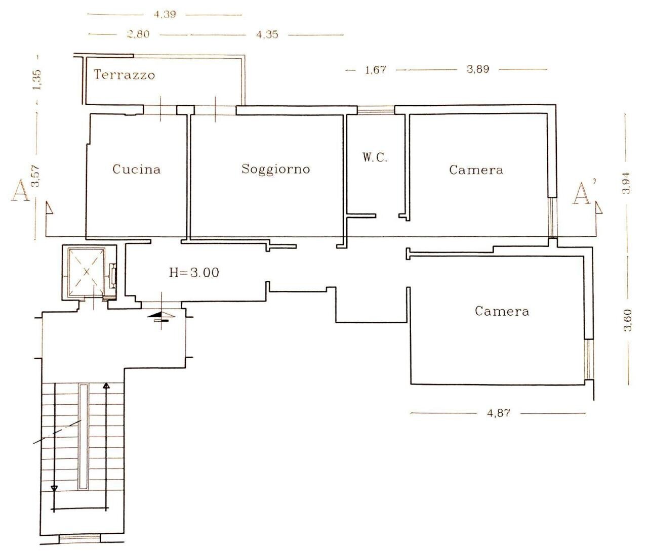 Planimetria.jpeg - Quadrilocale Via Ungheria, Firenze - planimetria 1