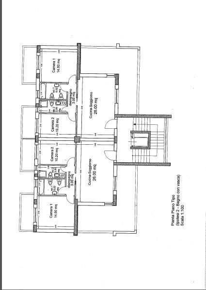 planimetria via vizzini app.to.JPG - Three-room apartment Via Vizzini, Siracusa - floor plans 1