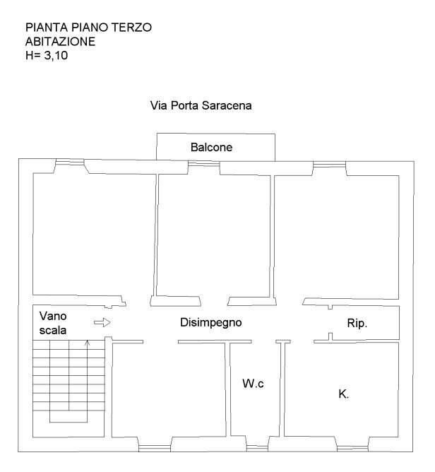 pianta - Apartment Via Porta Saracena, Segni - floor plans 1