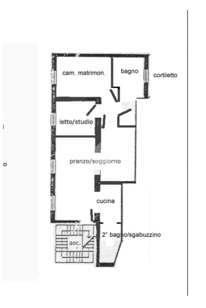 Trilocale Rua del Muro, Modena (zona Centro Storico) - planimetria 1