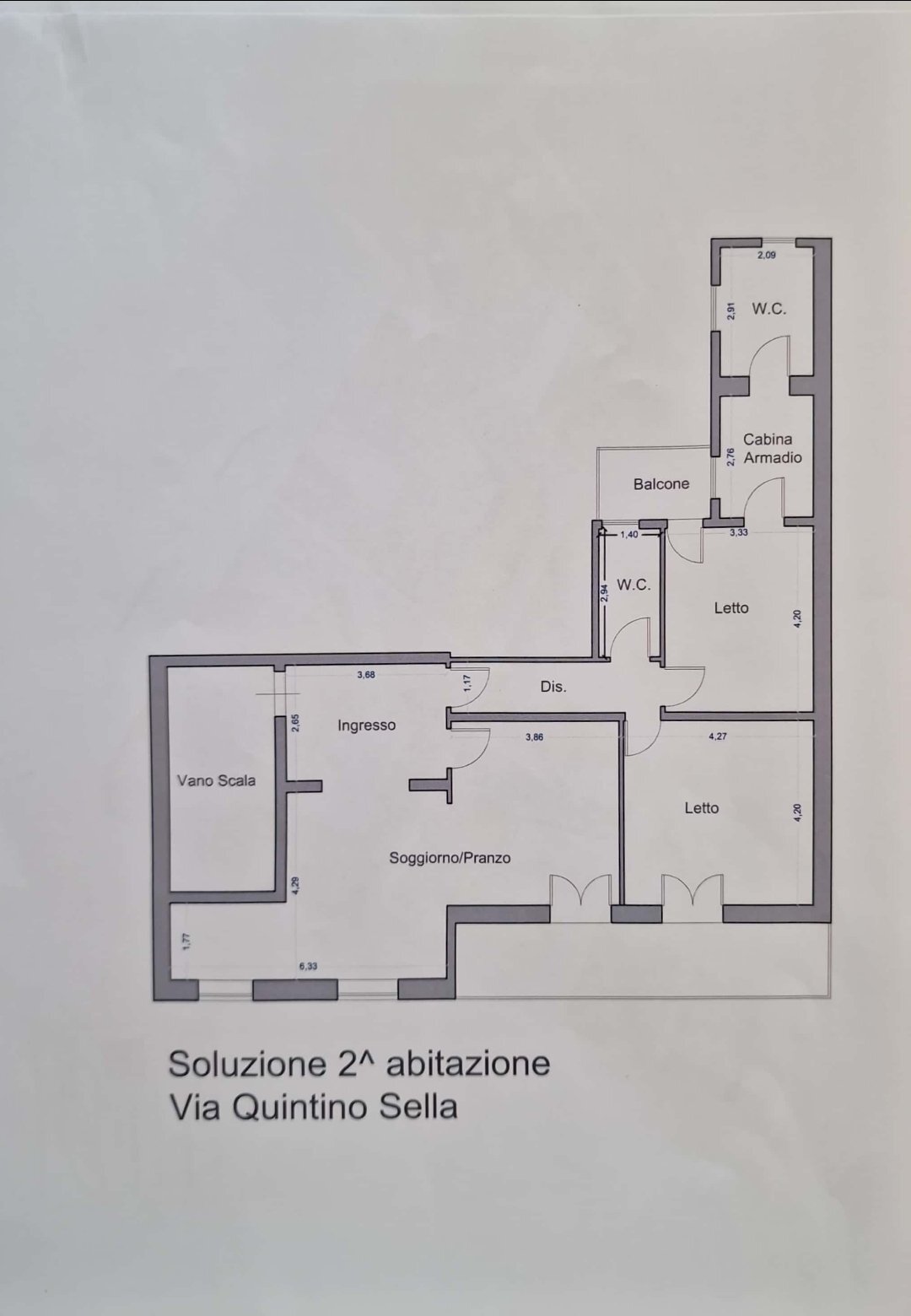 Quadrilocale Via quintino Sella, Lecce - planimetria 1