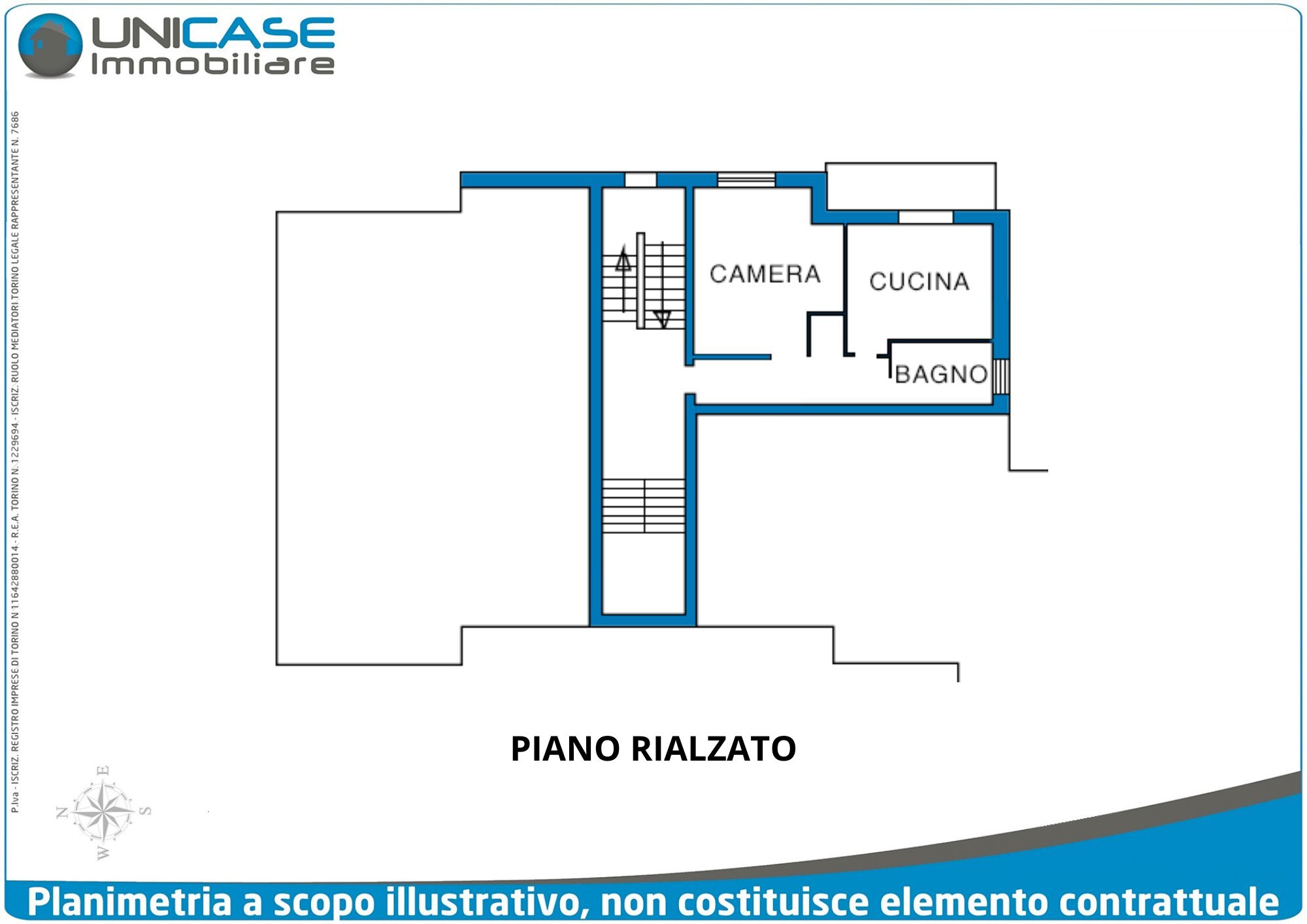 Piano Rialzato - Bilocale Via Forte San Michele, 8, Luserna San Giovanni - planimetria 1