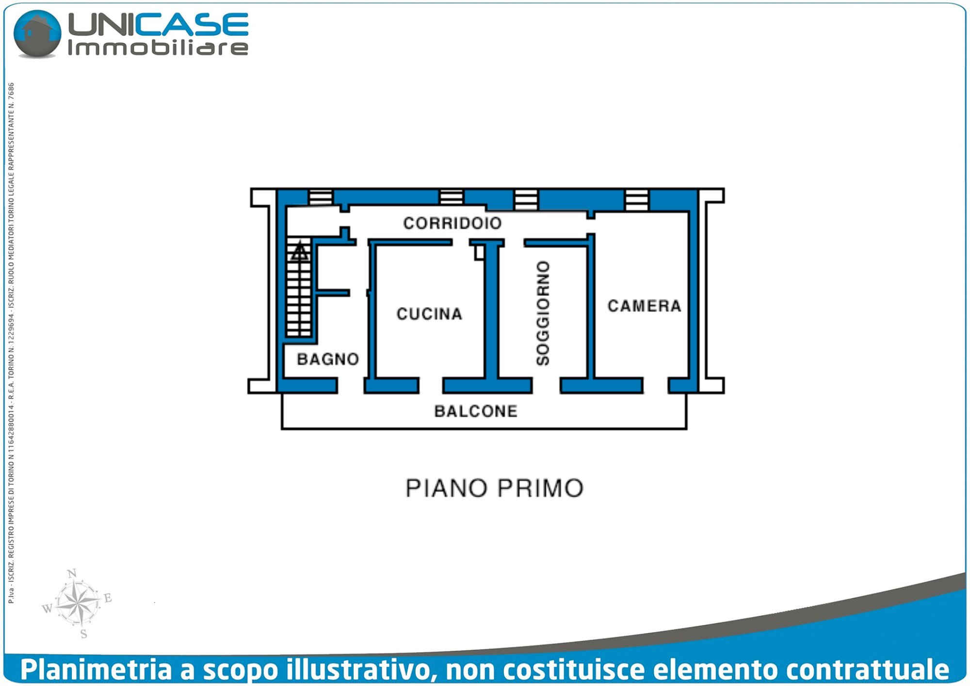 Piano Primo - Casa semi indipendente Borgo Gay, 4, Luserna San Giovanni - planimetria 1