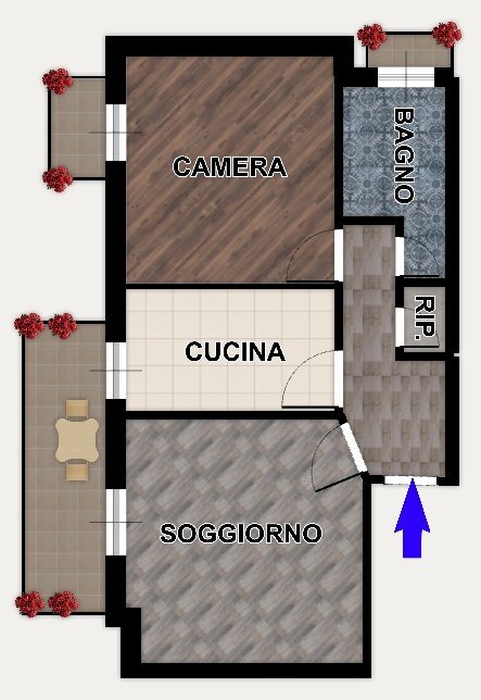 Bilocale Via Vercelli, frazione Cavi, Lavagna - planimetria 1