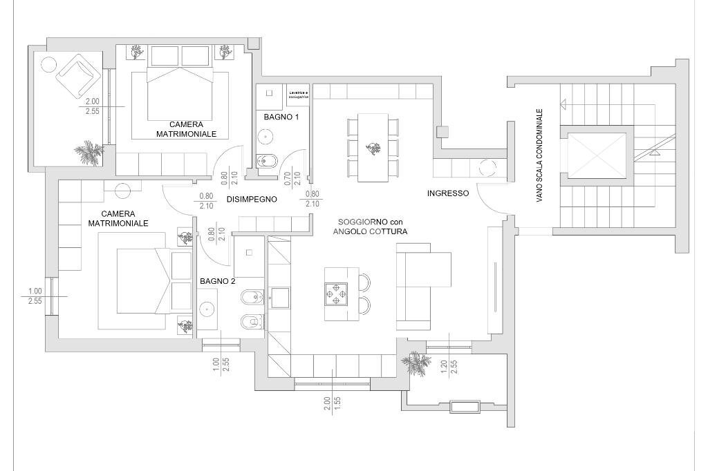 Trilocale Via Turati, Castenaso - planimetria 1