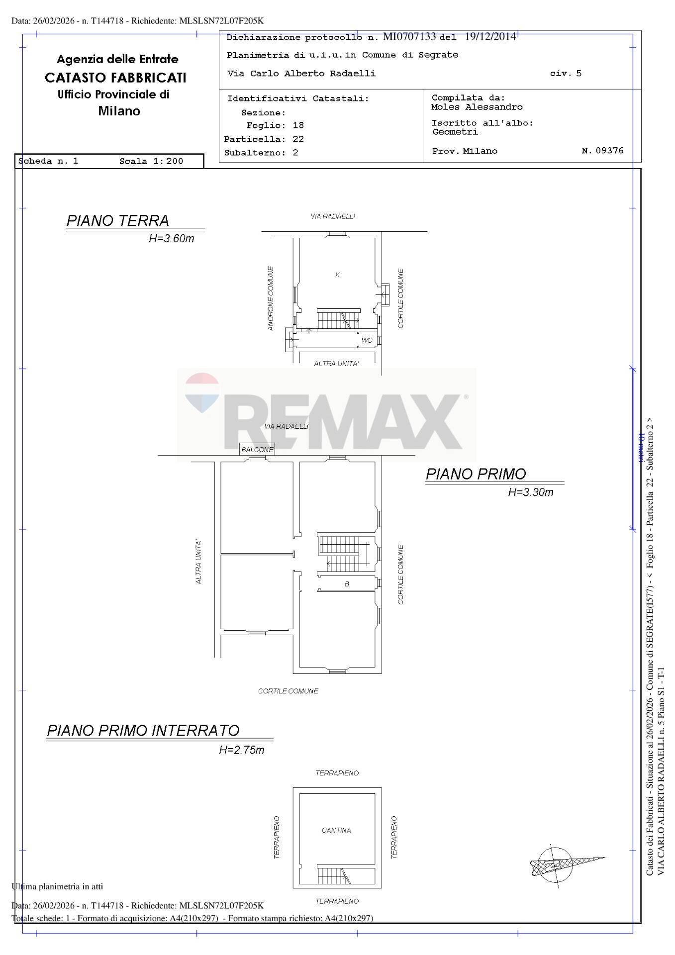 Pianta 2D - Casa indipendente via Radaelli
 
5, Segrate - planimetria 1