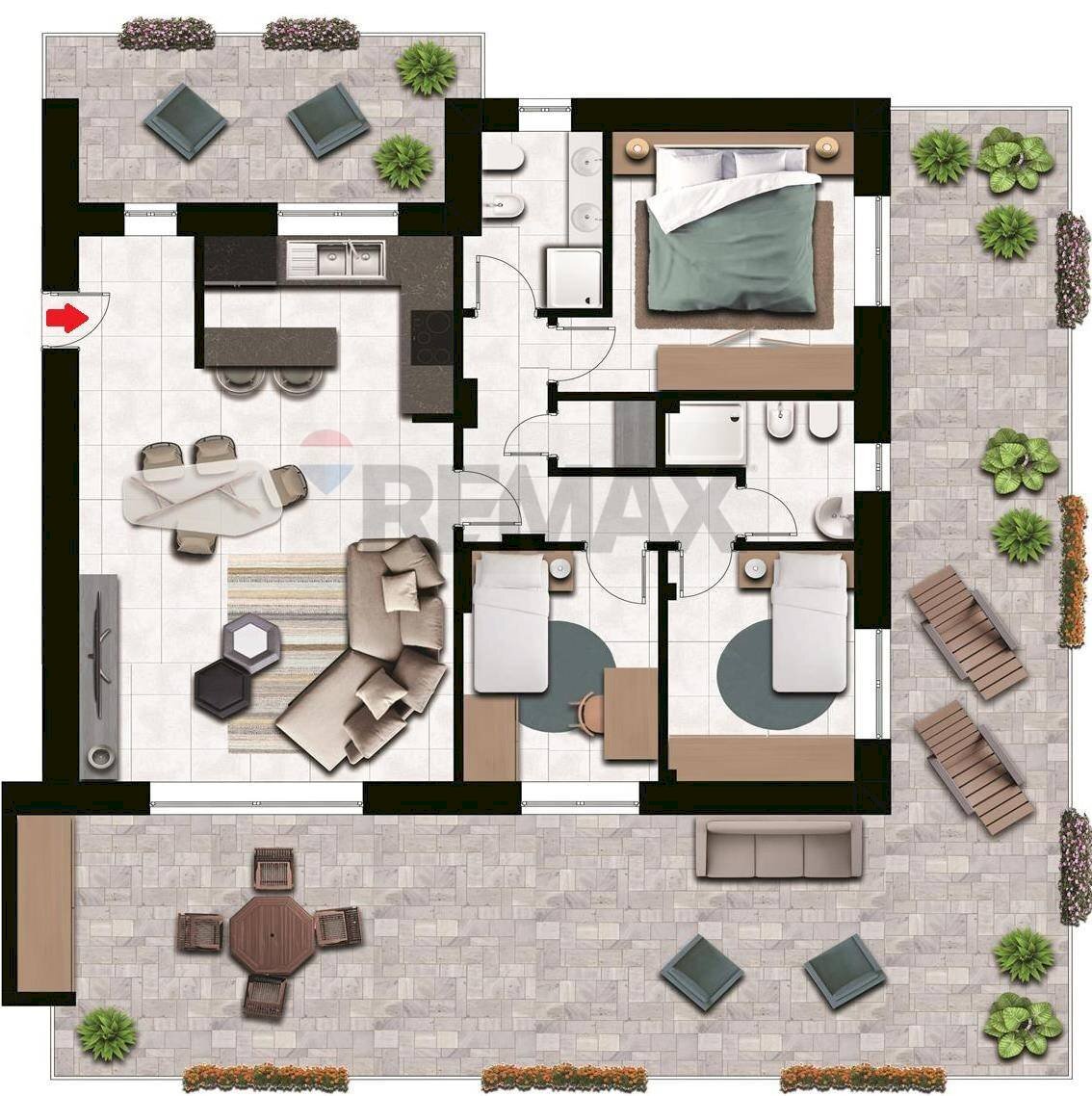 Pianta 2D - Attico Bernareggio - foto 1