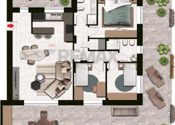 Pianta 2D - Attico Bernareggio - foto 1