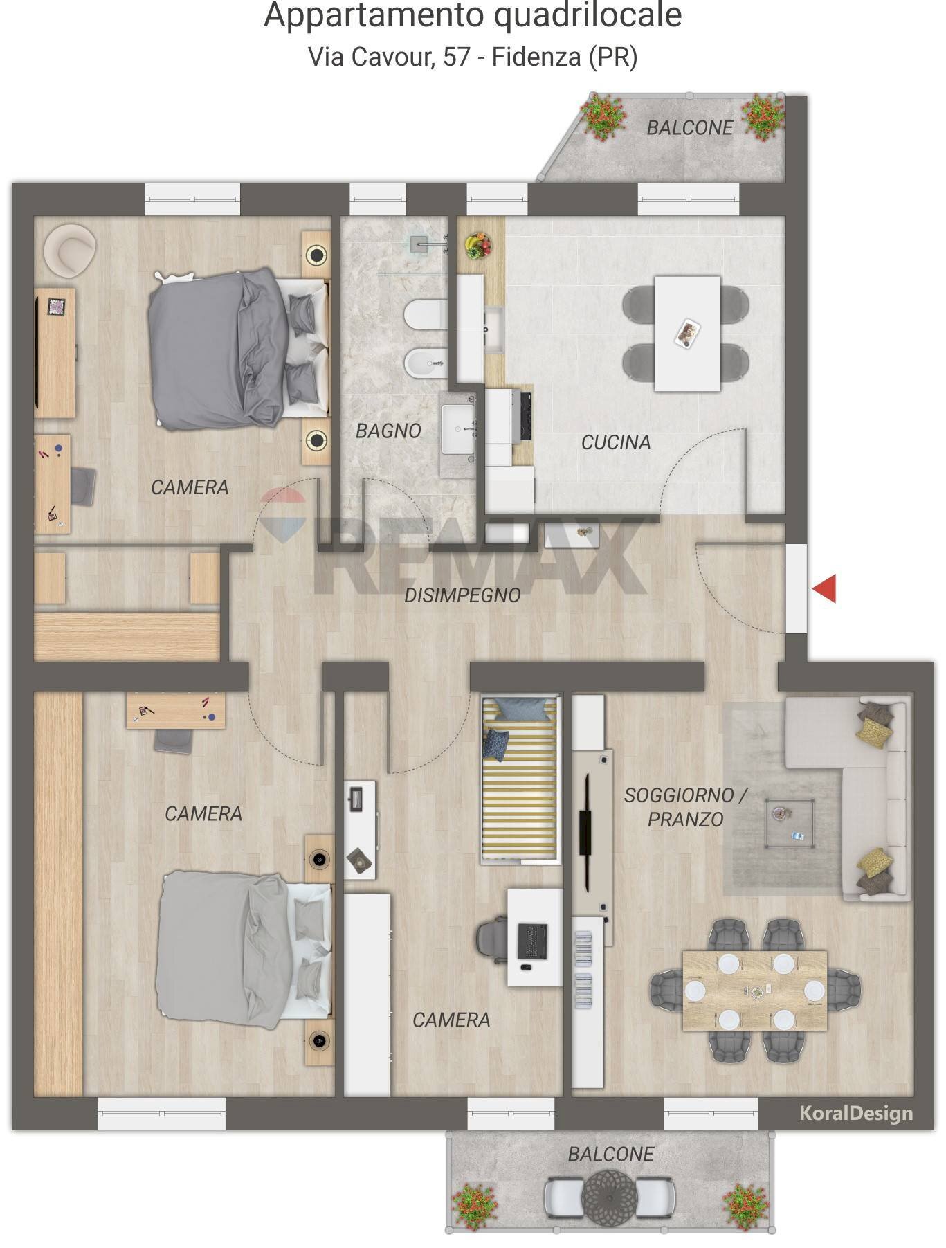 Pianta 2D - Appartamento Via Cavour
 
57, Fidenza - planimetria 1