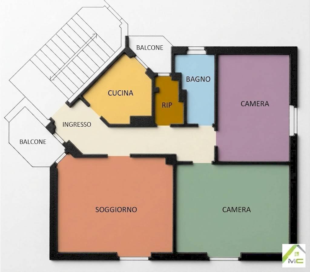 Foto 13 - Appartamento PASUBIO
 
1, Melzo - planimetria 1