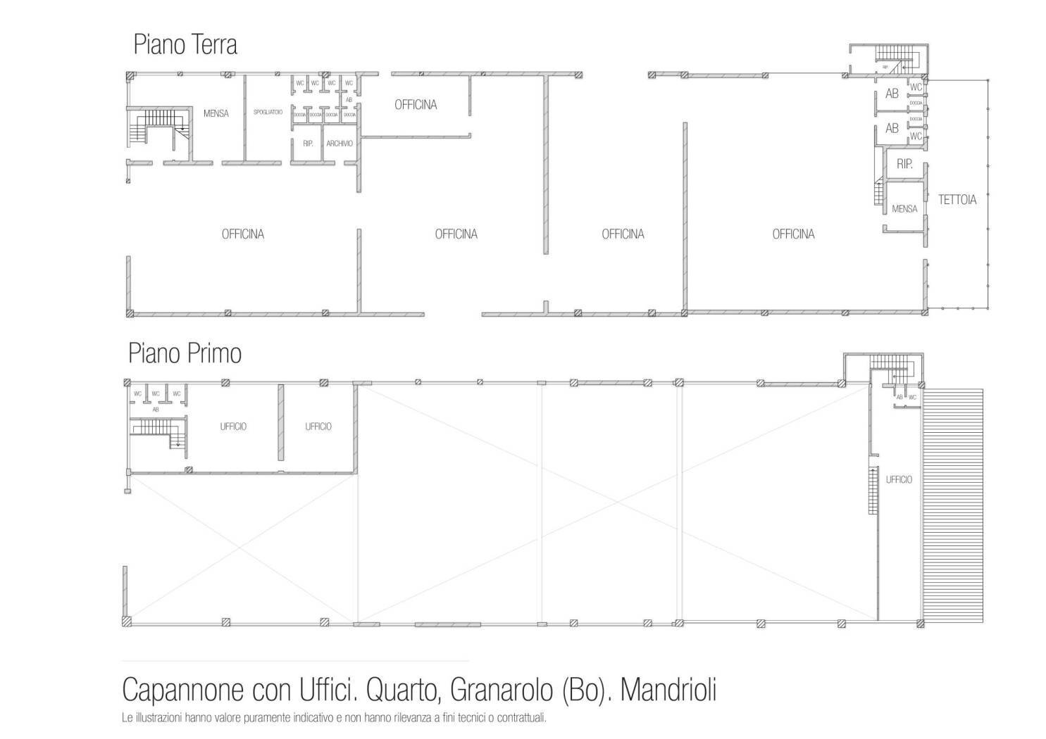 Capannone via Caduti per la Libertà, Granarolo dell'Emilia - planimetria 1