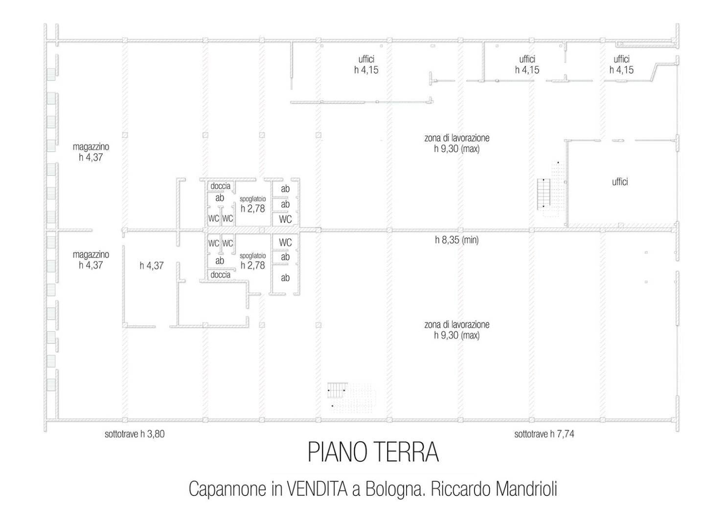 Capannone via dei Lapidari, Bologna (zona Corticella) - planimetria 1