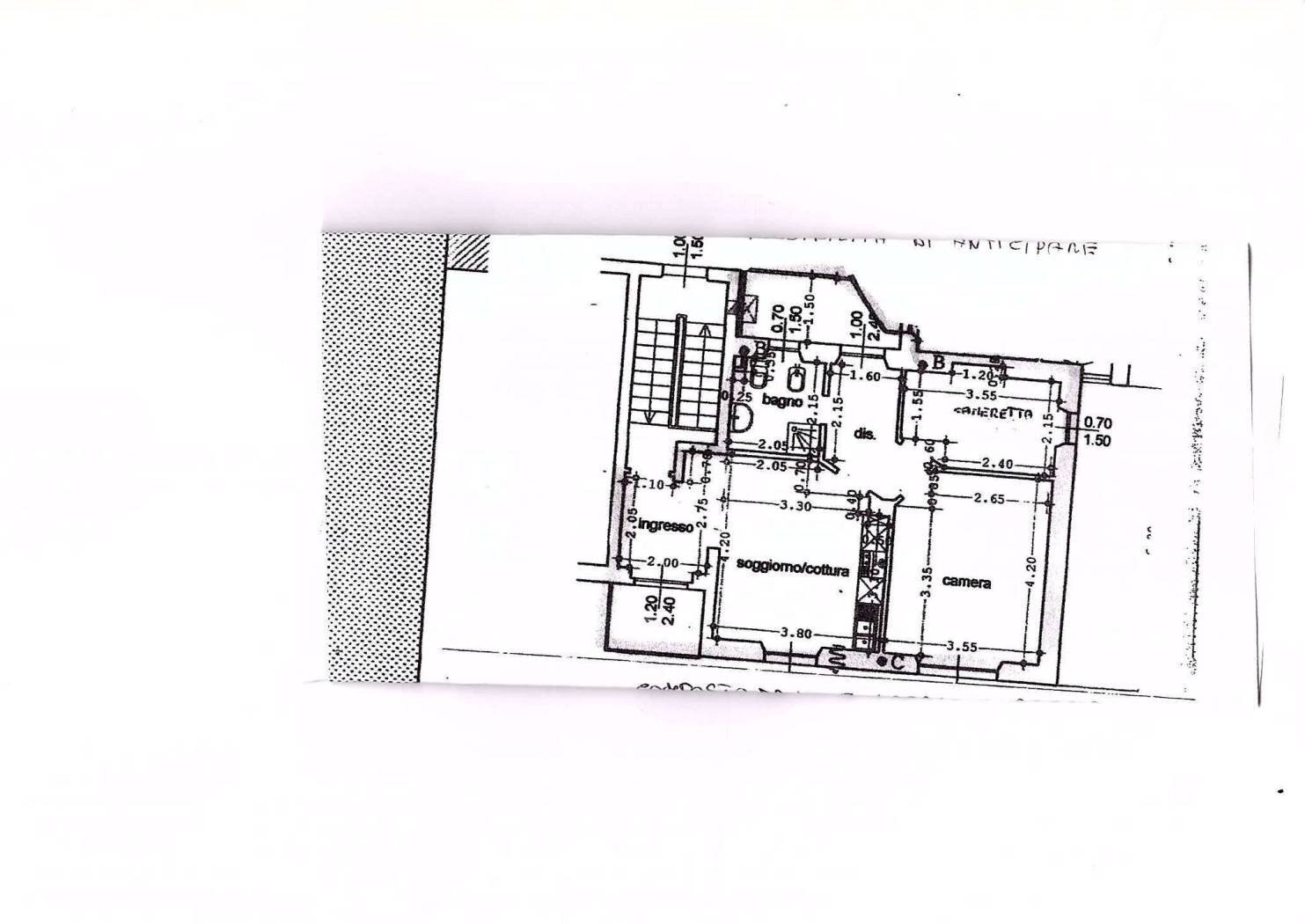 Three-room apartment via Aldo Motta, 119, Vimercate - floor plans 1