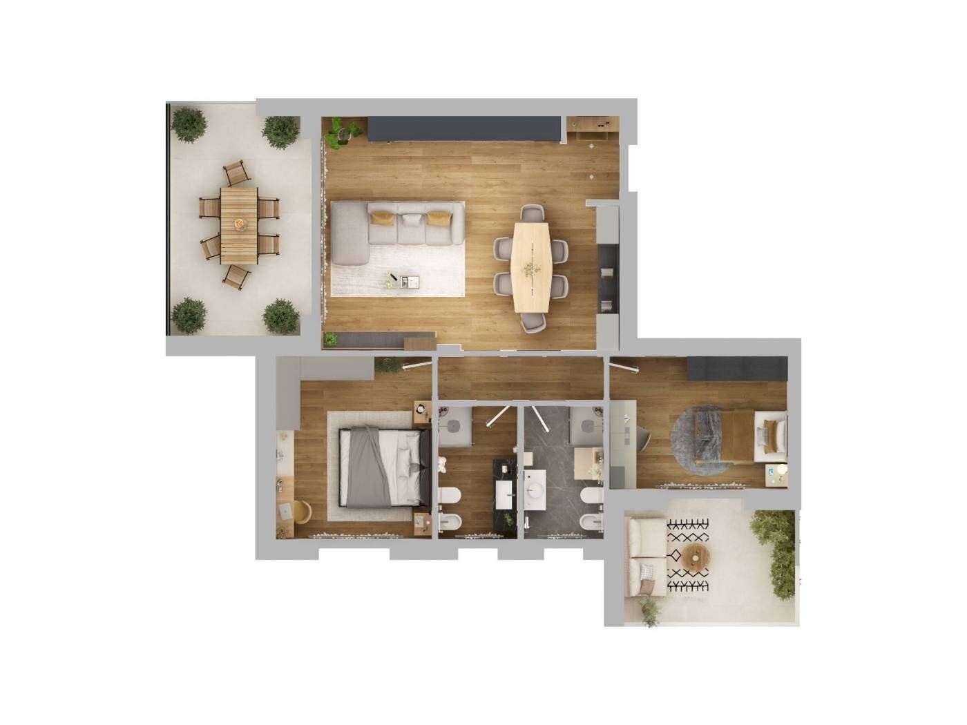 Quadrilocale via Giovanni Boccaccio, 4, Mozzo - planimetria 1