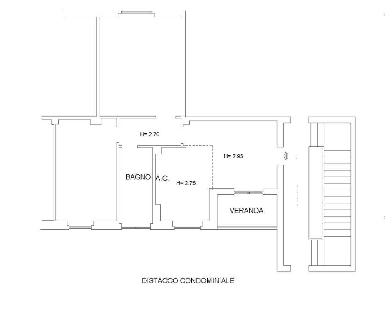 Trilocale via Monte Epomeo, 3, Roma - planimetria 1