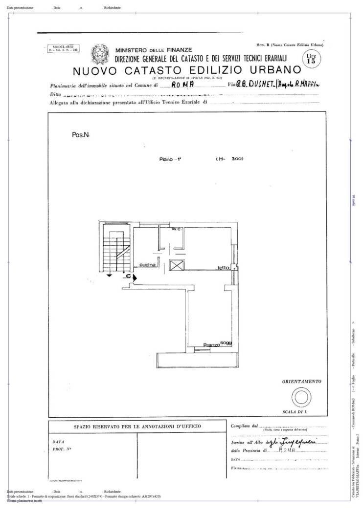 Bilocale via Pietro Maffi, Roma - planimetria 1