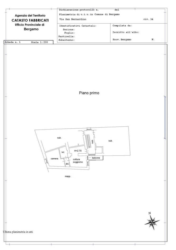 Appartamento via San Bernardino, 34, Bergamo - planimetria 1