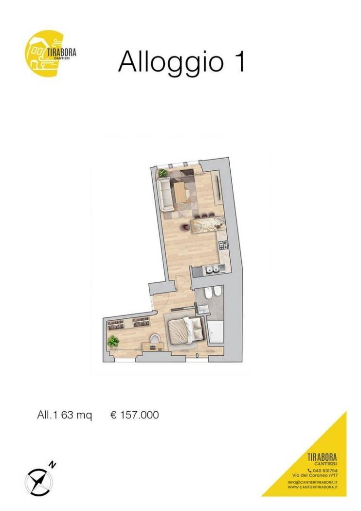 Appartamento via dei Montecchi, 6, Trieste - planimetria 1