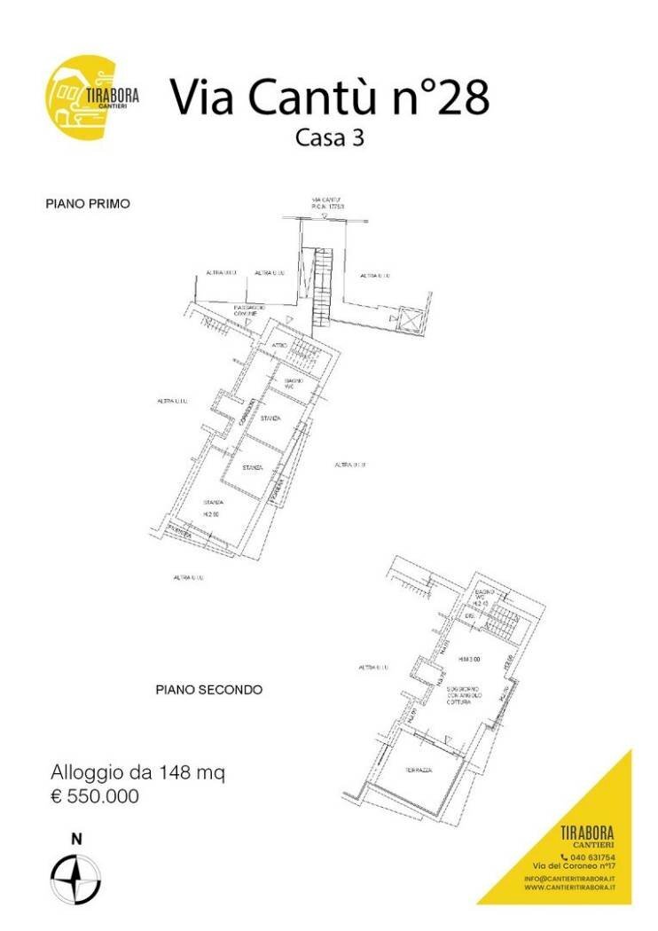Attic via Cesare Cantù, 28, Trieste - floor plans 1