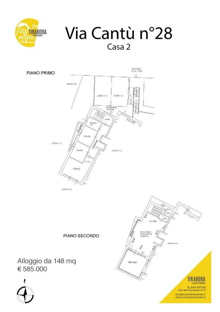 Attic via Cesare Cantù, 28, Trieste - floor plans 1