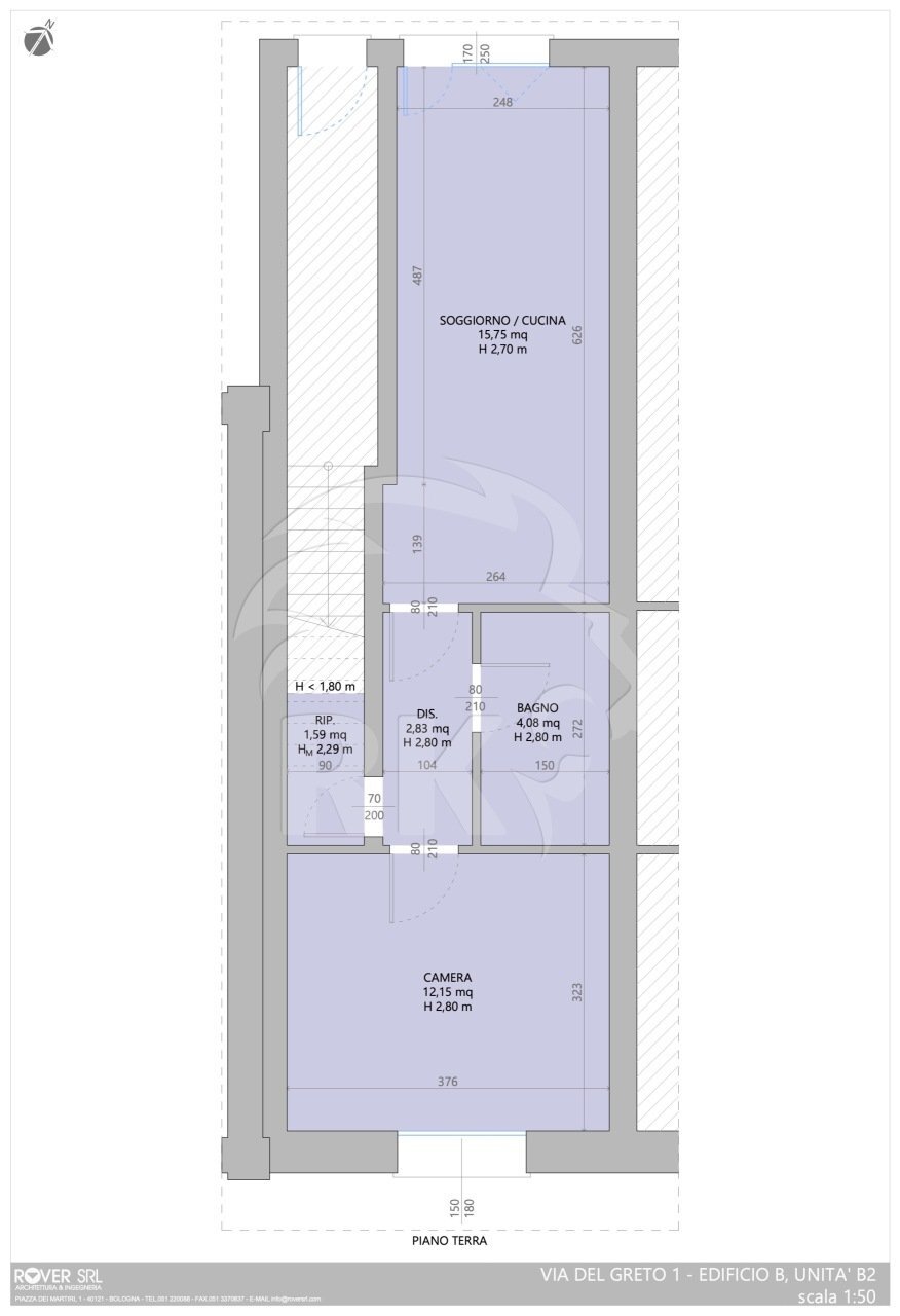 EDIFICIO B - UNITA\' B2 QUOTE.jpg - Bilocale Via del Greto 1, Bologna - planimetria 1