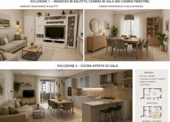 apertura cucina su sala.png - Four-room apartment Corso Alessandro de Stefanis, Genova (neighborhood Marassi) - photo 15